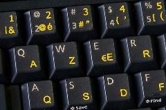 Azerty Transparant Geel (Belgisch)