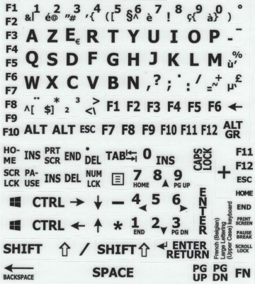 Azerty large lettering black on white