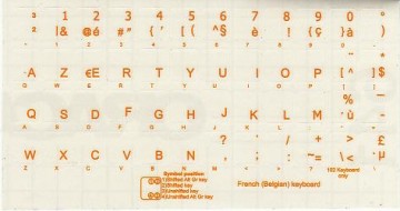 Azerty Transparant Geel (Belgisch)