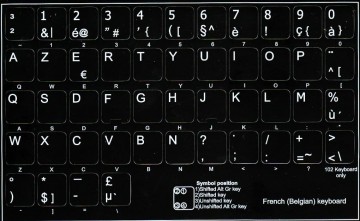 Azerty zwart alleen letters 0 0