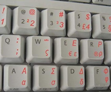 Griek rood toetsenbordstickers