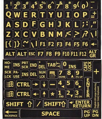 Zwart met Gele letters