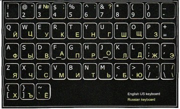 Russische Sticker Zwart/Geel