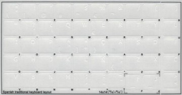 Spanish transparent 14 x 14 white