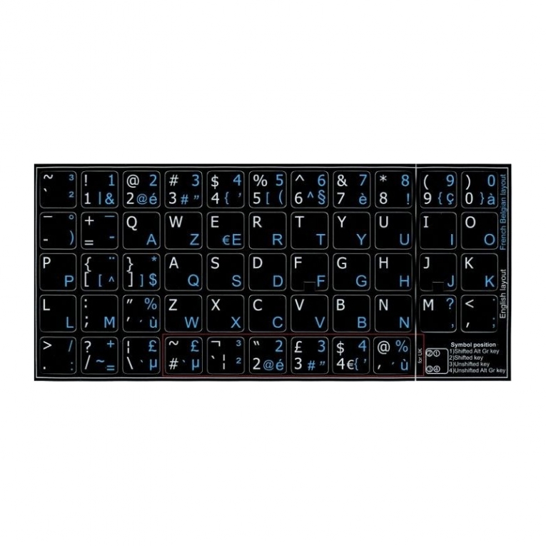 Qwerty - Azerty 15 X 15 Toetsenbordstickers