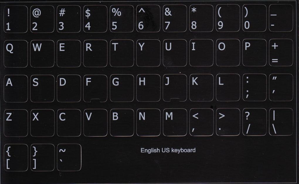 Qwerty met Witte letters - Toetsenbordstickers